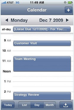 Liaise Mobile Calendar