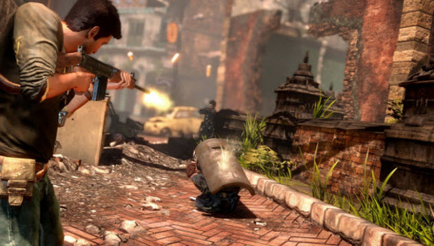 Battle scene in Uncharted 2: Among Thieves.