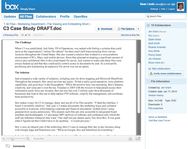 Box File View - Word document