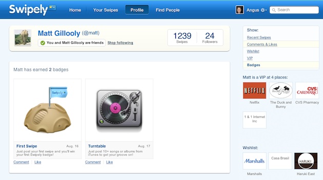 swipely profile badges