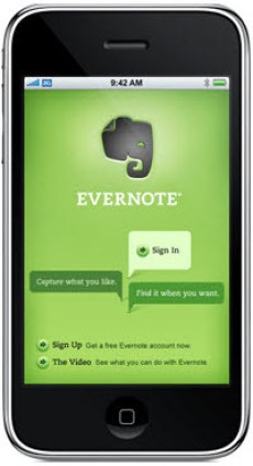 Evernote iPhone app