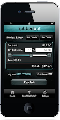 tabbedout payment screen