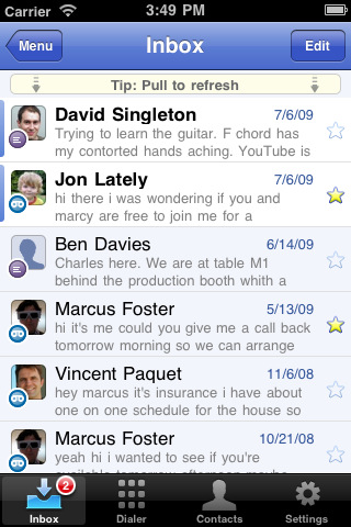 google voice iphone screenshot