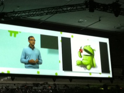 android eating apple