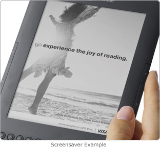 Kindle with Special Offers showing an ad