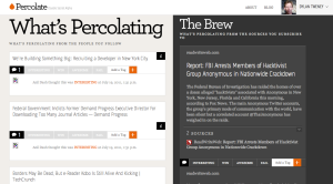 Screenshot showing the Percolate dashboard