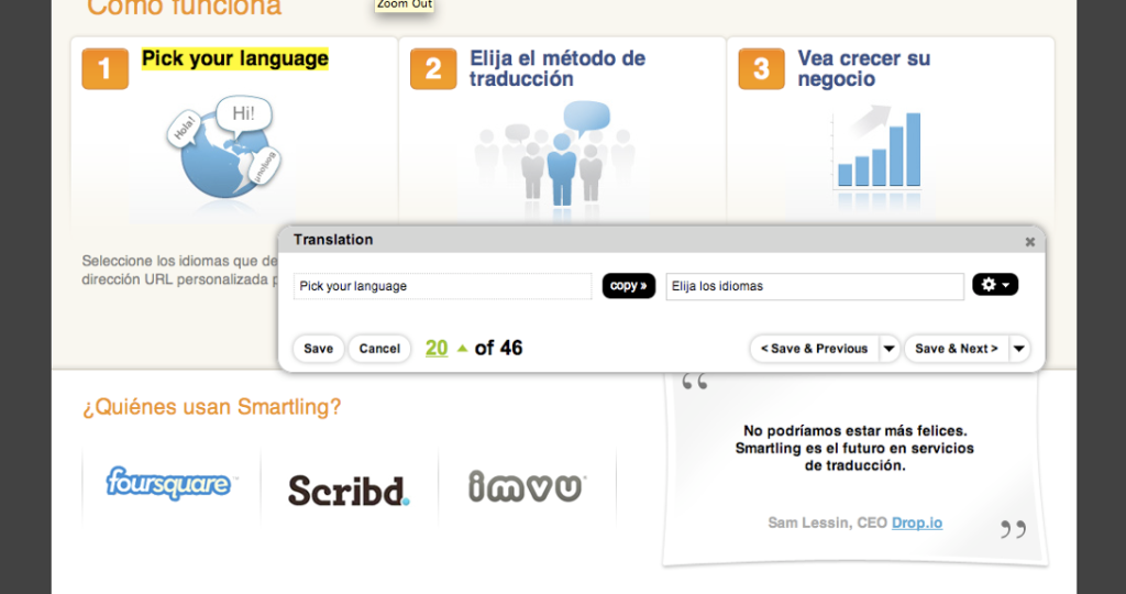Smartling screenshot