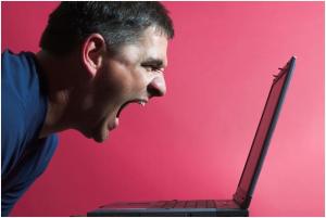 screaming computer user