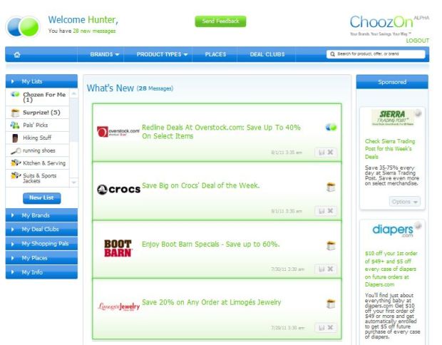 ChoozOn Home Page
