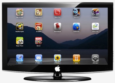 Concept illustration showing what an Apple television might look like