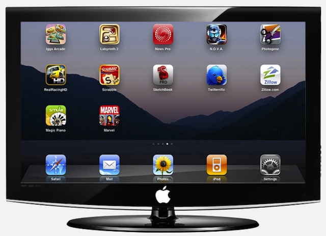 Concept illustration showing what an Apple television might look like