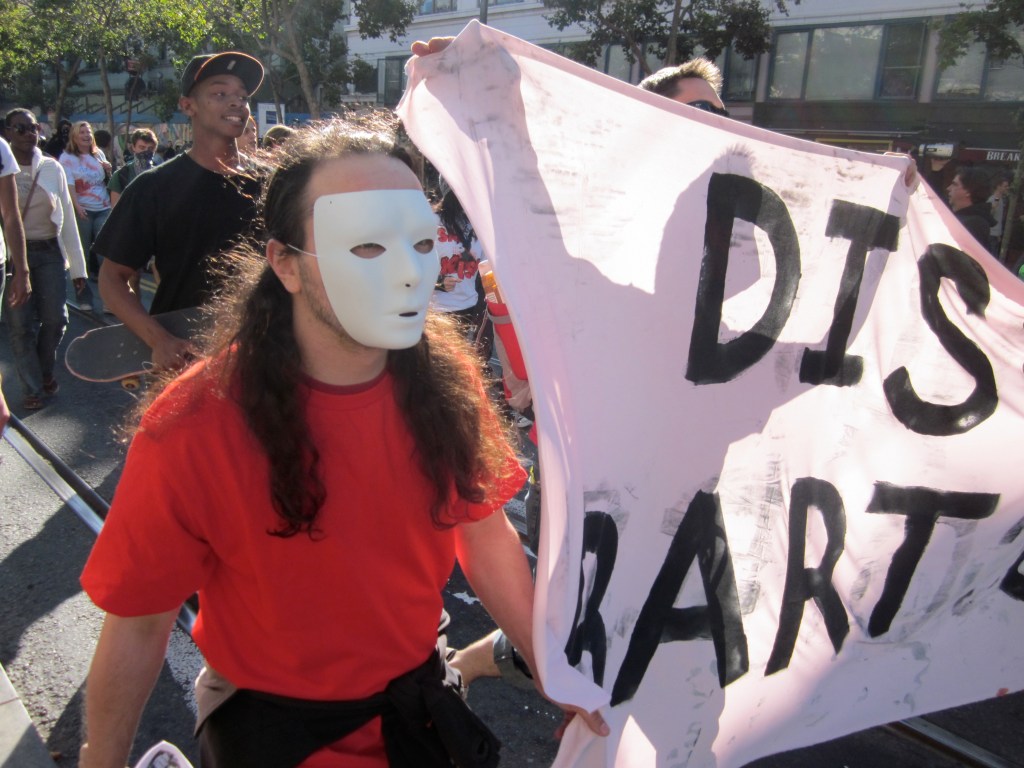 Masked Protester
