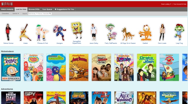 netflix kids section