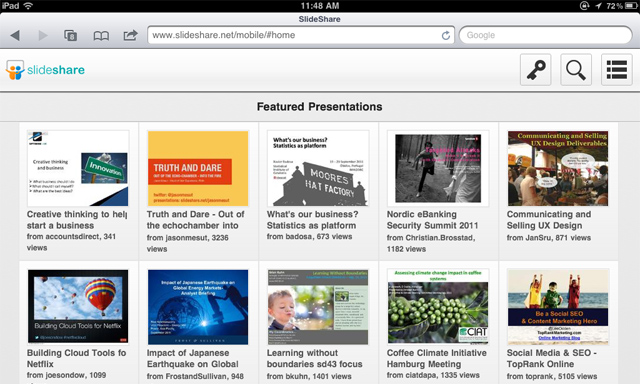 Slideshare-iPad