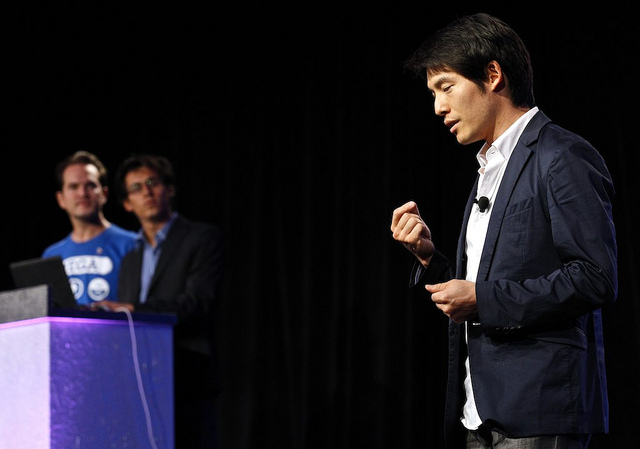 Tony Young Lyu of AdGame makes his presentation onstage at Demo Fall 2011