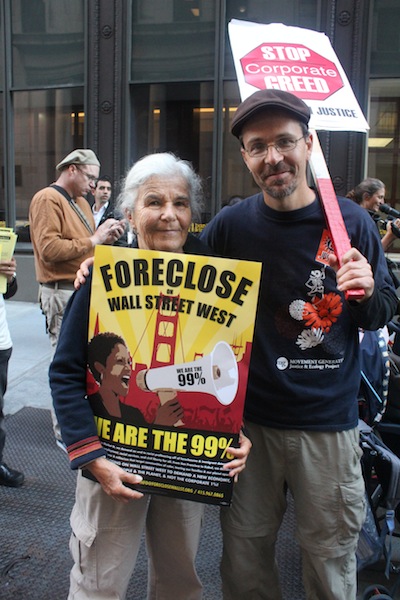 Occupy SF protestors holding signs