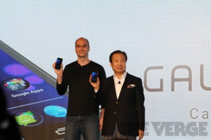 JK Shin, Andy Rubin debuting Galaxy Nexus