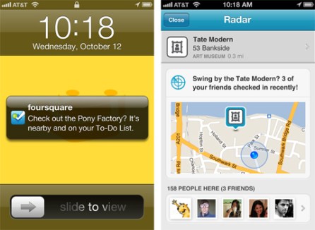 Foursquare, Radar