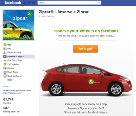 Facebook Zipcar