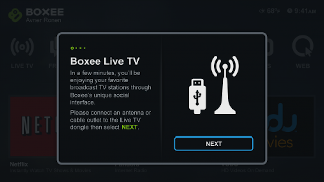 Boxee Box Live TV screen 1