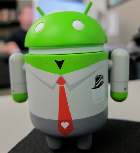 Suit-wearing Android toy