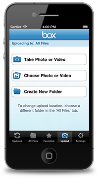 Box iPhone Photo and Video Upload