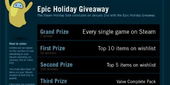 You could own every Steam game – if you’re the Grand Prize winner of the holiday sale
