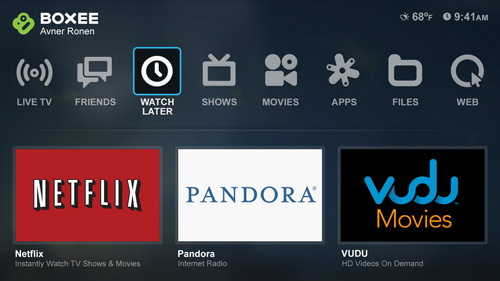 Boxee 1.5 screen