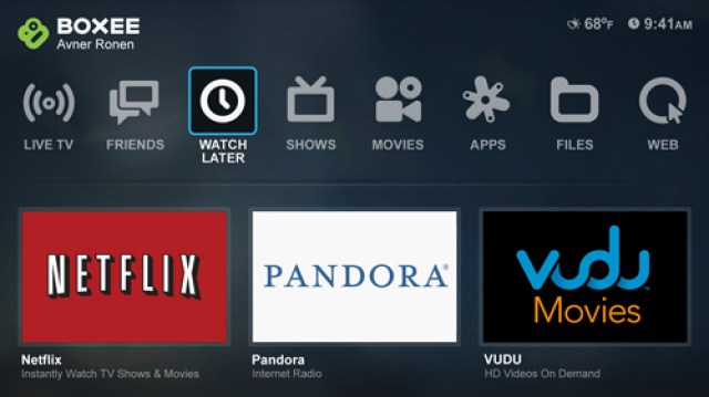 Boxee 1.5 screen