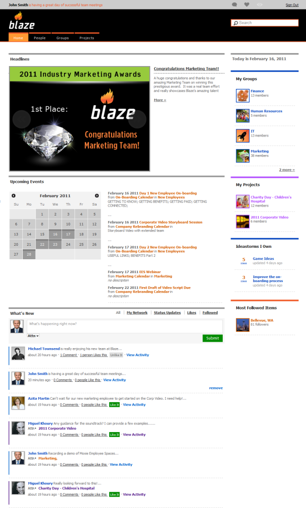 Blaze homepage screenshot