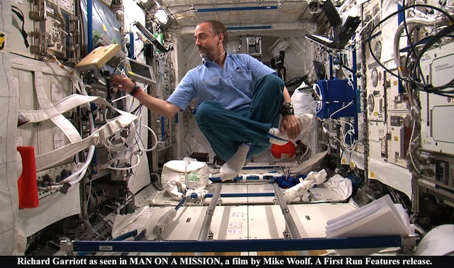 Richard Garriott, aka Lord British, floating inside the ISS