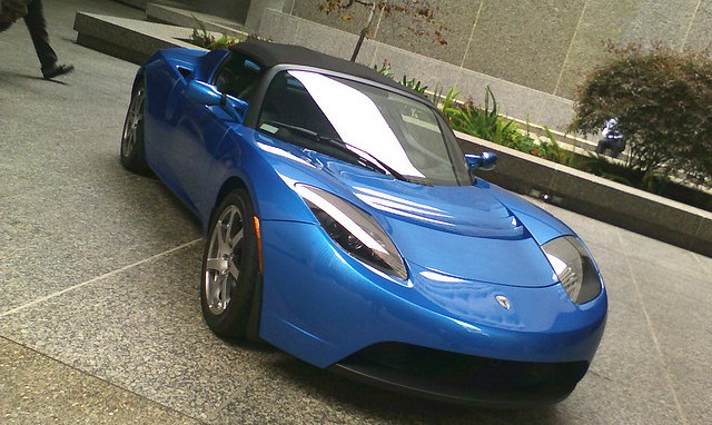 A Tesla Roadster