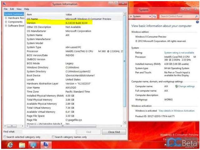 Windows 8 preview