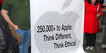 Protesters at iPad launch want Apple to ‘think different’ on worker treatment