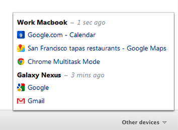 chrome other devices tabs