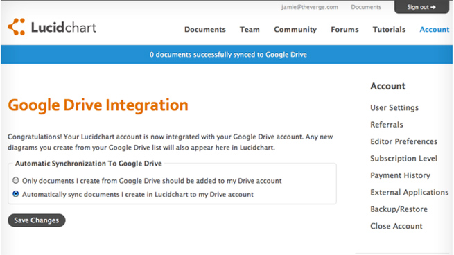 Lucidchart Google Drive leaked screenshot