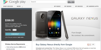 Google now selling unlocked Galaxy Nexus HSPA+ phone for $399