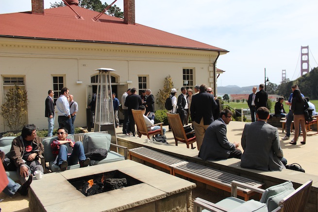 mobile summit crowd Executives networking at VentureBeat's Mobile Summit 2012 at Cavallo Point in Sausalito, Calif.