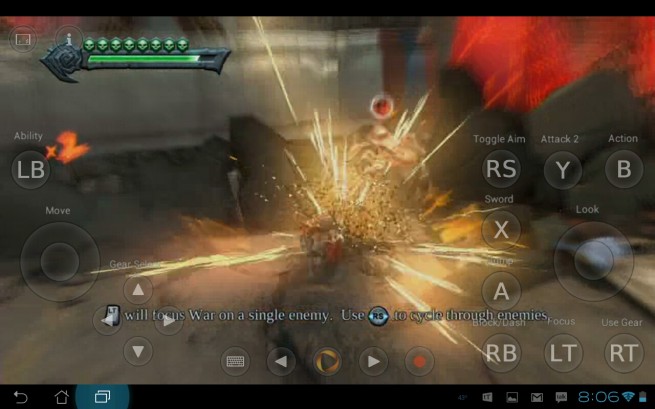 Darksiders with touch screen controls