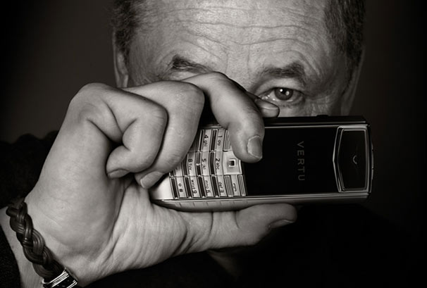 Vertu luxury phone and old man model