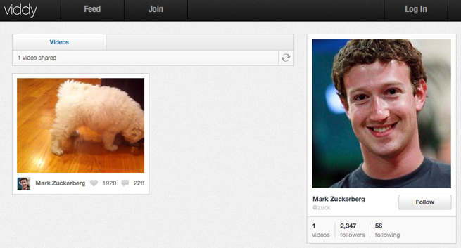 Mark Zuckerberg (and his dog) on Viddy