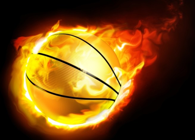 Basketball on fire