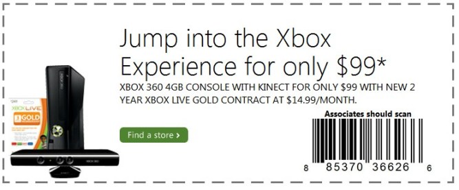 ms xbox 360 + kinect subscription deal