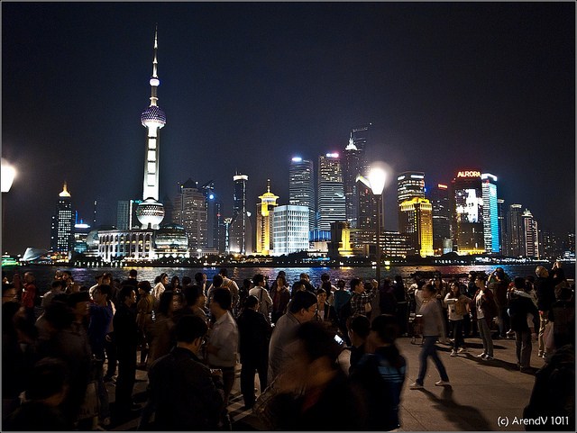 shanghai china at night