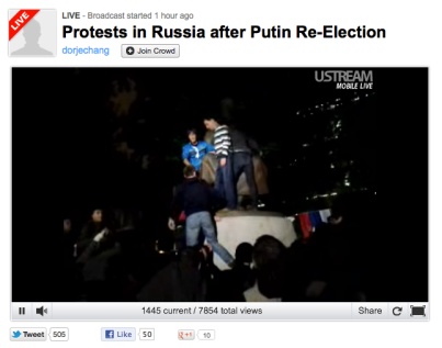 Ustream Russian Protest live video