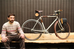 Walnut Studiolo founder Geoffrey Franklin, and bicycle