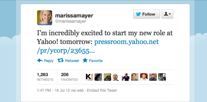 Marissa Mayer tweet