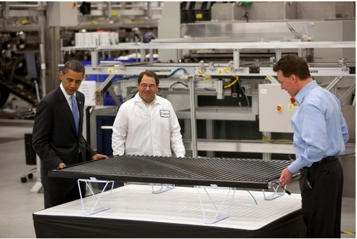 Obama tours Solyndra, which received a Department of Energy loan guarantee