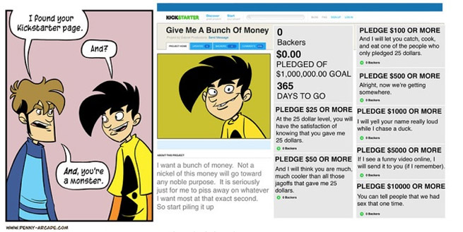 Comic about a fake Kickstarter