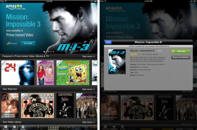 Amazon Instant Video iPad App
